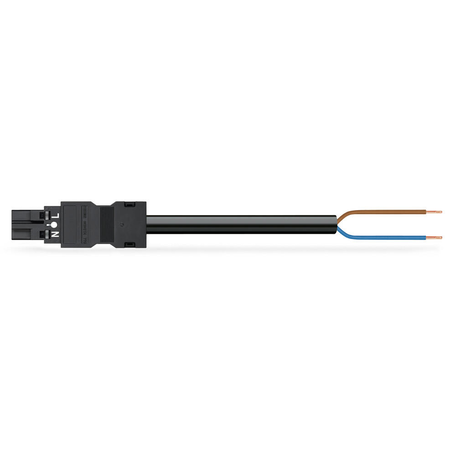 pre-assembled connecting cable; Eca; Plug/open-ended; 2-pole; Cod. A; H05Z1Z1-F 2 x 2.5 mm²; 8 m; 2,50 mm²; black