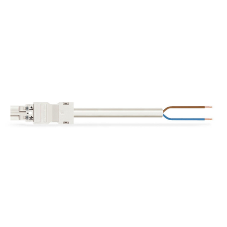 pre-assembled connecting cable; Eca; Plug/open-ended; 2-pole; Cod. A; H05VV-F 2 x 2.5 mm²; 7 m; 2,50 mm²; white