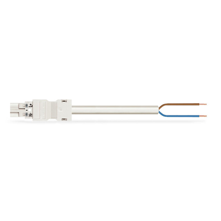 pre-assembled connecting cable; Eca; Plug/open-ended; 2-pole; Cod. A; H05VV-F 2 x 2.5 mm²; 3 m; 2,50 mm²; white