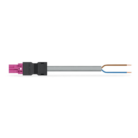 pre-assembled connecting cable; Eca; Plug/open-ended; 2-pole; Cod. B; Control cable 2 x 1.5 mm²; 6 m; 1,50 mm²; pink