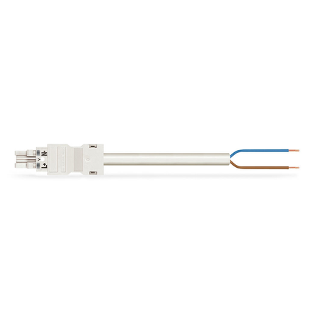 pre-assembled connecting cable; Eca; Socket/open-ended; 2-pole; Cod. A; H05Z1Z1-F 2 x 2.5 mm²; 8 m; 2,50 mm²; white