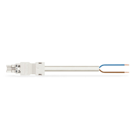 pre-assembled connecting cable; Eca; Socket/open-ended; 2-pole; Cod. A; H05Z1Z1-F 2 x 2.5 mm²; 5 m; 2,50 mm²; white