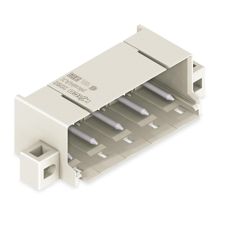 THT male header; 1.4 mm Ø solder pin; angled; clamping collar; Pin spacing 7.5 mm; 4-pole; light gray