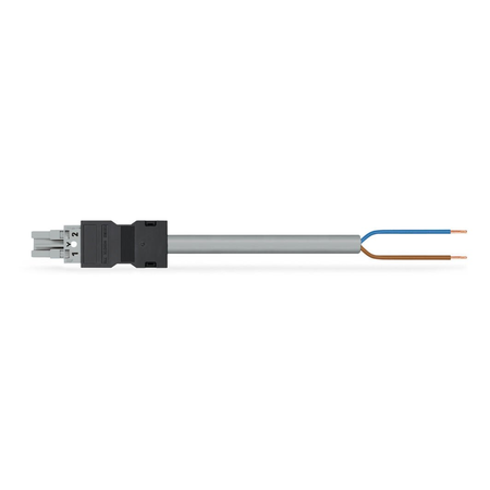 pre-assembled connecting cable; Socket/open-ended; 2-pole; Cod. B; Control cable 2 x 1.0 mm²; 5 m; 1,00 mm²; gray