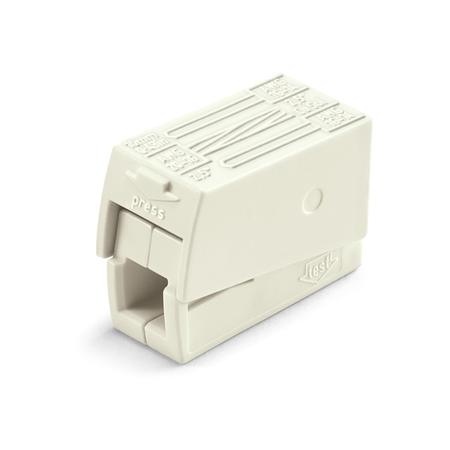 Conector pentru iluminat - conexiune 2-conductor ; push-button on lighting side; lighting side: for all conductor types; 224 series; max. 2.5 mm²; white