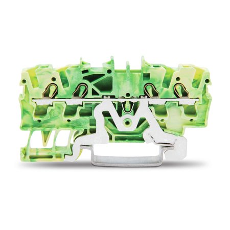 4-conductor ground terminal block; 2.5 mm²; suitable for Ex e II applications; side and center marking; for DIN-rail 35 x 15 and 35 x 7.5; Push-in CAGE CLAMP®; 2,50 mm²; green-yellow