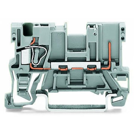 1-conductor/1-pin carrier terminal block; for DIN-rail 35 x 15 and 35 x 7.5; 4 mm²; CAGE CLAMP®; 4,00 mm²; gray