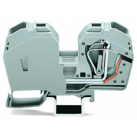 2-conductor through terminal block; 35 mm²; with integrated end plate; side and center marking; only for DIN 35 x 15 rail; CAGE CLAMP®; 35,00 mm²; gray