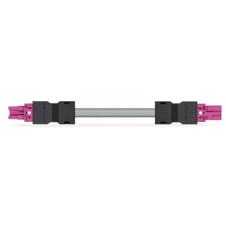 pre-assembled interconnecting cable; Eca; Socket/plug; 2-pole; Cod. B; Control cable 2 x 1.5 mm²; 3 m; 1,50 mm²; pink