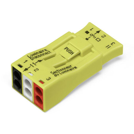 Luminaire disconnect connector; 3-pole; 4,00 mm²; yellow