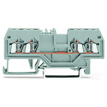 4-conductor through terminal block; 1.5 mm²; center marking; for DIN-rail 35 x 15 and 35 x 7.5; CAGE CLAMP®; 1,50 mm²; gray