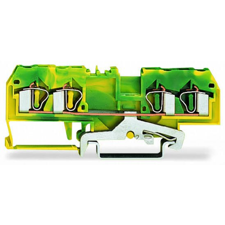 4-conductor ground terminal block; 4 mm²; center marking; for DIN-rail 35 x 15 and 35 x 7.5; CAGE CLAMP®; 4,00 mm²; green-yellow