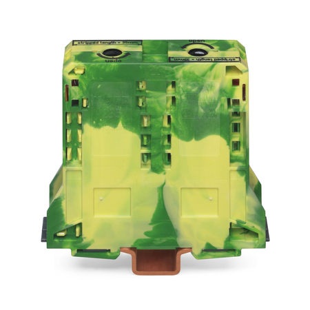 2-conductor ground terminal block; 95 mm²; lateral marker slots; only for DIN 35 x 15 rail; 2.3 mm thick; copper; POWER CAGE CLAMP; 95,00 mm²; green-yellow