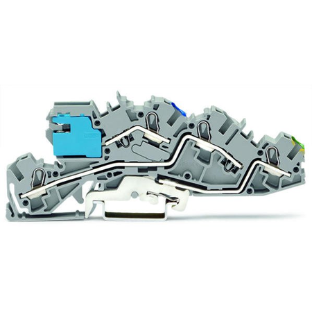 Multilevel installation terminal block; 6 mm²; with N-disconnect slide link; NT/L/PE; Push-in CAGE CLAMP®; 4,00 mm²; gray