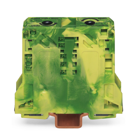 2-conductor ground terminal block; 50 mm²; lateral marker slots; only for DIN 35 x 15 rail; 2.3 mm thick; copper; POWER CAGE CLAMP; 50,00 mm²; green-yellow