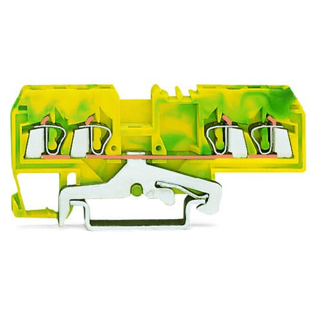 4-conductor ground terminal block; 2.5 mm²; center marking; for DIN-rail 35 x 15 and 35 x 7.5; CAGE CLAMP®; 2,50 mm²; green-yellow