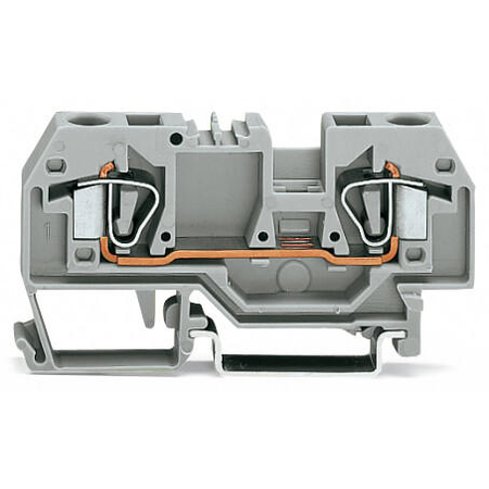 2-conductor through terminal block; 6 mm²; center marking; for DIN-rail 35 x 15 and 35 x 7.5; CAGE CLAMP®; 6,00 mm²; gray