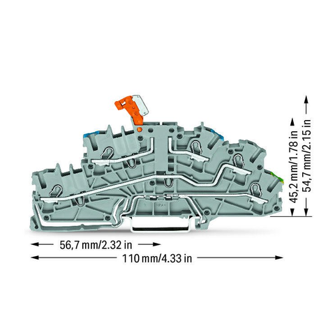 Multilevel installation terminal block; 4 mm²; with pivoting knife disconnect; NT/L/PE; Push-in CAGE CLAMP®; 2,50 mm²; gray