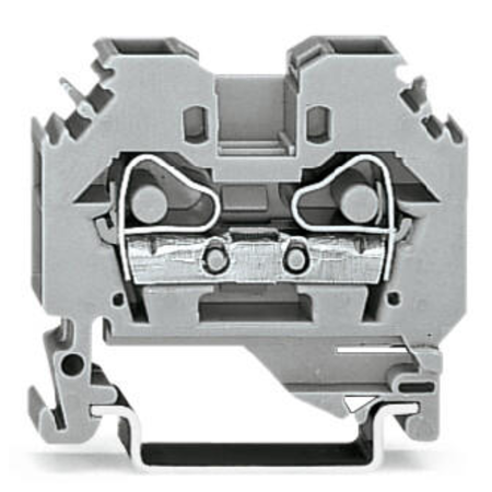 2-conductor through terminal block; 6 mm²; lateral marker slots; for DIN-rail 35 x 15 and 35 x 7.5; CAGE CLAMP®; 6,00 mm²; gray