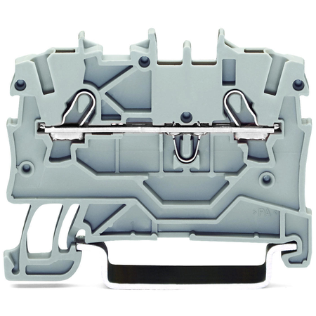 2-conductor through terminal block; 1 mm²; suitable for Ex e II applications; side and center marking; for DIN-rail 35 x 15 and 35 x 7.5; Push-in CAGE CLAMP®; 1,00 mm²; gray