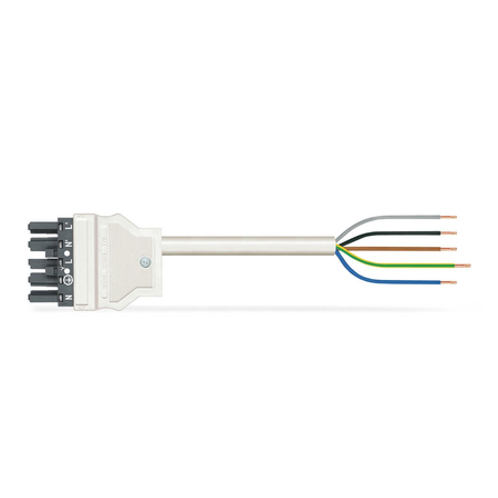 pre-assembled connecting cable; Eca; Socket/open-ended; 5-pole; Cod. L; H05Z1Z1-F 5G 2.5 mm²; 7 m; 2,50 mm²; dark gray