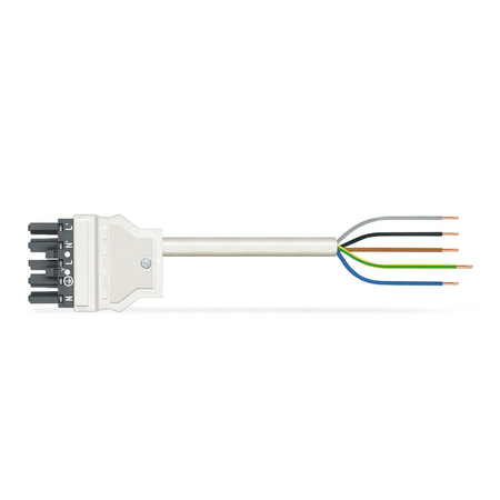 pre-assembled connecting cable; Eca; Socket/open-ended; 5-pole; Cod. L; H05Z1Z1-F 5G 1.5 mm²; 6 m; 1,50 mm²; dark gray