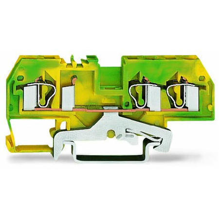 3-conductor ground terminal block; 4 mm²; center marking; for DIN-rail 35 x 15 and 35 x 7.5; CAGE CLAMP®; 4,00 mm²; green-yellow