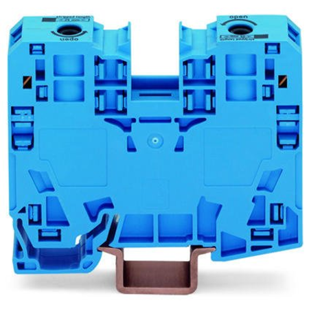 2-conductor through terminal block; 35 mm²; lateral marker slots; only for DIN 35 x 15 rail; POWER CAGE CLAMP; 35,00 mm²; blue