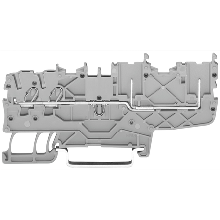 2-conductor/2-pin carrier terminal block; for DIN-rail 35 x 15 and 35 x 7.5; Push-in CAGE CLAMP®; 1,00 mm²; gray