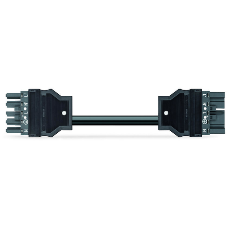 pre-assembled interconnecting cable; Eca; Socket/plug; 5-pole; Cod. L; H05Z1Z1-F 5G 1.5 mm²; 2 m; 1,50 mm²; dark gray