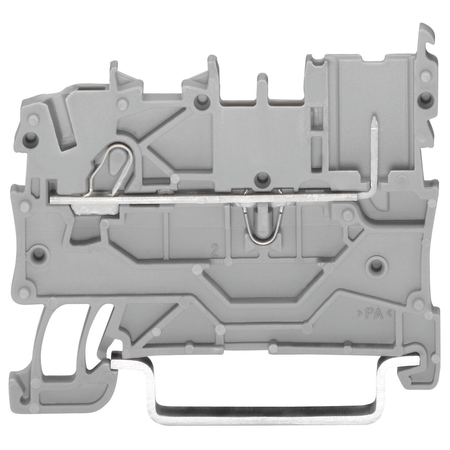 1-conductor/1-pin carrier terminal block; for DIN-rail 35 x 15 and 35 x 7.5; Push-in CAGE CLAMP®; 1,00 mm²; gray