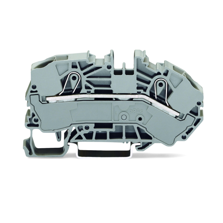 2-conductor supply terminal blocks for distribution boxes; 16 mm²; side and center marking; for DIN-rail 35 x 15 and 35 x 7.5; Push-in CAGE CLAMP®; 16,00 mm²; gray