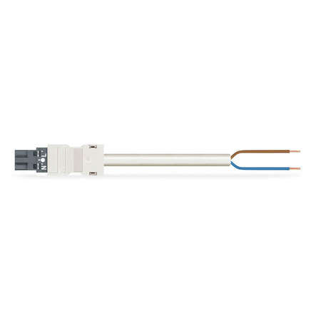 pre-assembled connecting cable; Eca; Plug/open-ended; 2-pole; Cod. L; H05Z1Z1-F 2 x 1,50 mm²; 2 m; 1,50 mm²; dark gray