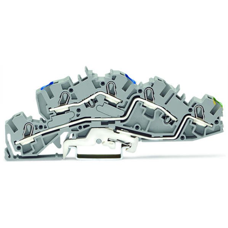 Multilevel installation terminal block; 6 mm²; N/L/PE; Push-in CAGE CLAMP®; 4,00 mm²; gray