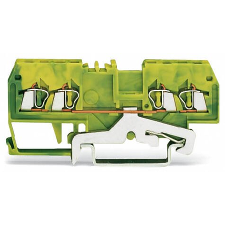 4-conductor ground terminal block; 1.5 mm²; center marking; for DIN-rail 35 x 15 and 35 x 7.5; CAGE CLAMP®; 1,50 mm²; green-yellow