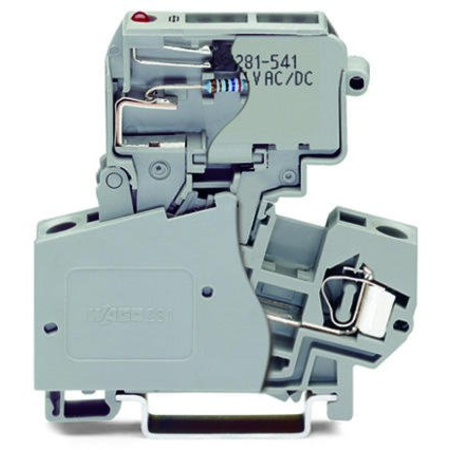 2-conductor fuse terminal block; with pivoting fuse holder; for glass cartridge fuse ¼ x 1¼; with blown fuse indication by LED; 15 - 30 V; for DIN-rail 35 x 15 and 35 x 7.5; 4 mm²; CAGE CLAMP®; 4,00 mm²; gray