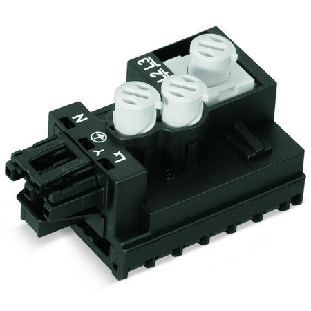 Tap-off module; for flat cable; 5 x 2.5 mm² + 2 x 1.5 mm²; 3-pole; Cod. A; with cable connection on the output side; black