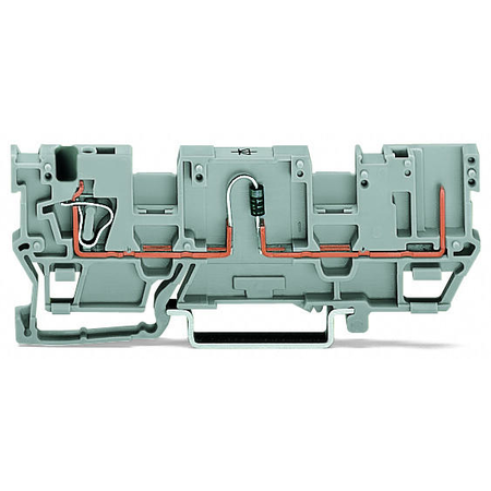 1-conductor/1-pin component carrier terminal block; with 2 jumper positions; with diode 1N4007; anode, right side; for DIN-rail 35 x 15 and 35 x 7.5; 4 mm²; CAGE CLAMP®; 4,00 mm²; gray