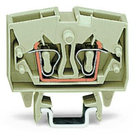 2-conductor miniature through terminal block; 2.5 mm²; with test option; suitable for Ex e II applications; center marking; for DIN-15 rail; CAGE CLAMP®; 2,50 mm²; light gray