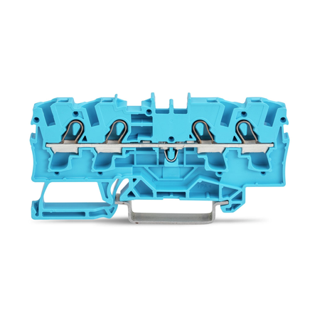 4-conductor through terminal block; 4 mm²; for Ex e II and Ex i applications; side and center marking; for DIN-rail 35 x 15 and 35 x 7.5; Push-in CAGE CLAMP®; 4,00 mm²; blue