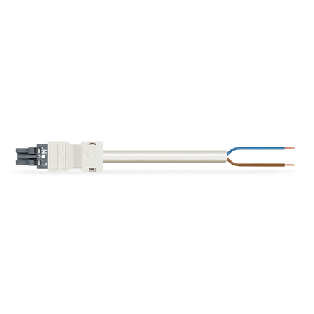 pre-assembled connecting cable; Eca; Socket/open-ended; 2-pole; Cod. L; H05VV-F 2 x 2.5 mm²; 5 m; 2,50 mm²; dark gray