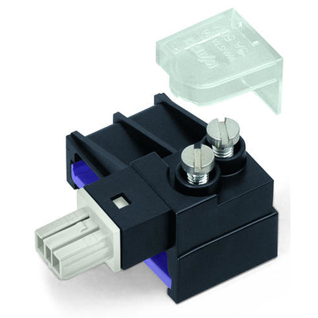 Tap-off module; 2-pole; for plug connectors and wire assemblies WINSTA® knx coding f; 1 Nm tightening torque; with screw-type connection; light gray