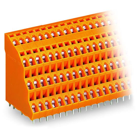 Quadruple-deck PCB terminal block; 2.5 mm²; Pin spacing 5.08 mm; 4 x 8-pole; CAGE CLAMP®; 2,50 mm²; orange