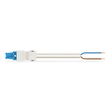 pre-assembled connecting cable; Eca; Socket/open-ended; 2-pole; Cod. I; H05VV-F 2 x 1.5 mm²; 7 m; 1,50 mm²; blue