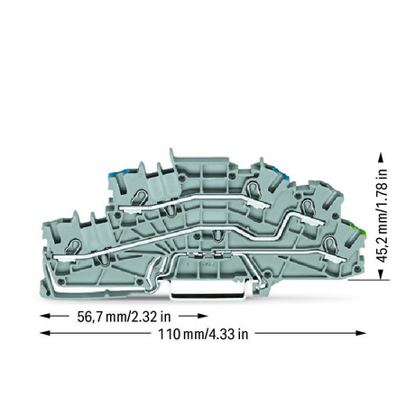 Multilevel installation terminal block; 4 mm²; N/L/PE; Push-in CAGE CLAMP®; 2,50 mm²; gray