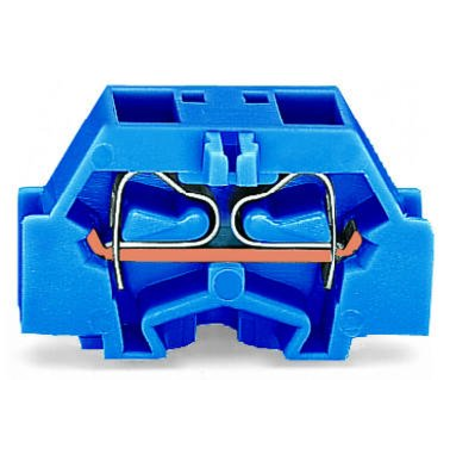 4-conductor terminal block; suitable for Ex i applications; without push-buttons; with fixing flange; for screw or similar mounting types; Fixing hole 3.2 mm Ø; 2.5 mm²; CAGE CLAMP®; 2,50 mm²; blue