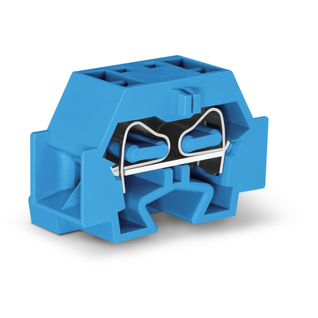 4-conductor terminal block; suitable for Ex i applications; without push-buttons; with fixing flange; for screw or similar mounting types; Fixing hole 3.2 mm Ø; 4 mm²; CAGE CLAMP®; 4,00 mm²; blue