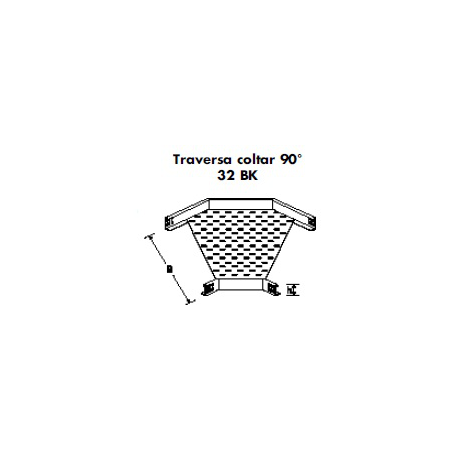 Traversa coltar 90gr pentru pat metalic 100 mm