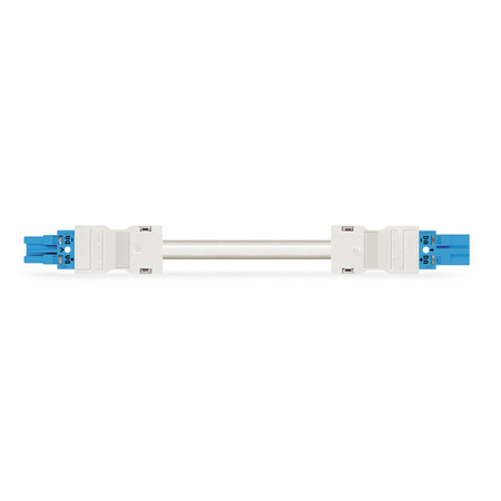 pre-assembled interconnecting cable; Eca; Socket/plug; 2-pole; Cod. I; H05Z1Z1-F 2 x 1,50 mm²; 3 m; 1,50 mm²; blue