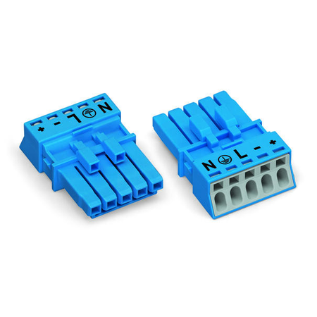 Socket; 5-pole; Cod. I; 1,50 mm²; blue